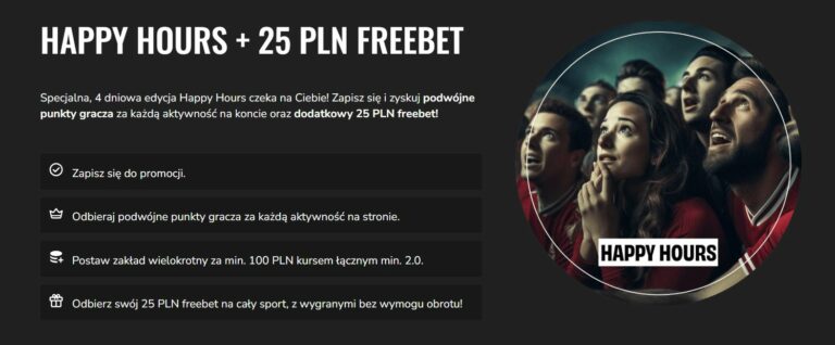 PZBuk: Happy Hours + Freebet 25 PLN (07-10.06.2024)