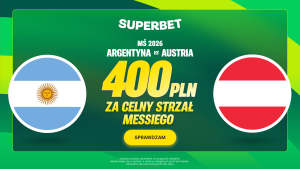 Superbet: Bonus 400 PLN za celny strzał Leo Messiego w meczu Argentyna – Austria (20-22.06.2026)