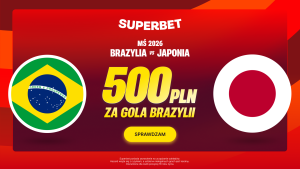 Superbet: Bonus 500 PLN za gola Brazylii w meczu z Japonią (28-29.06.2026)