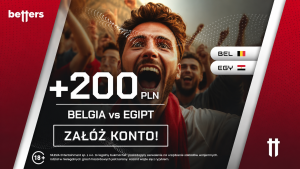 Betters: dodatkowy bonus 200 PLN za mecz Belgia – Egipt (14-15.06.2026)